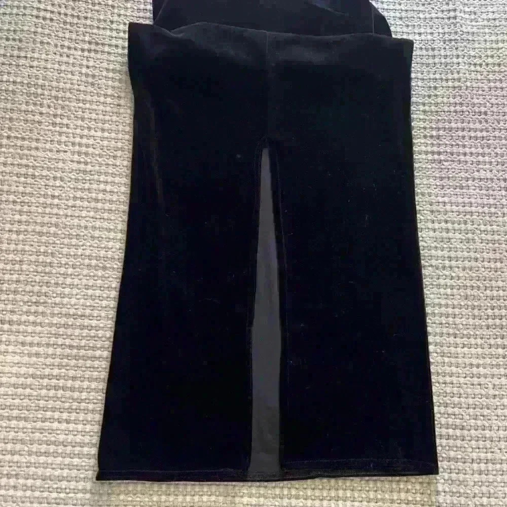 Vintage Onyx Nite Black Velvet Rhinestone Cocktail Evening Dress - Picture 11 of 11